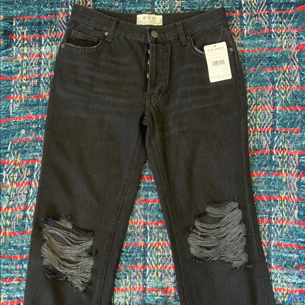 High Waisted Distressed Jeans
